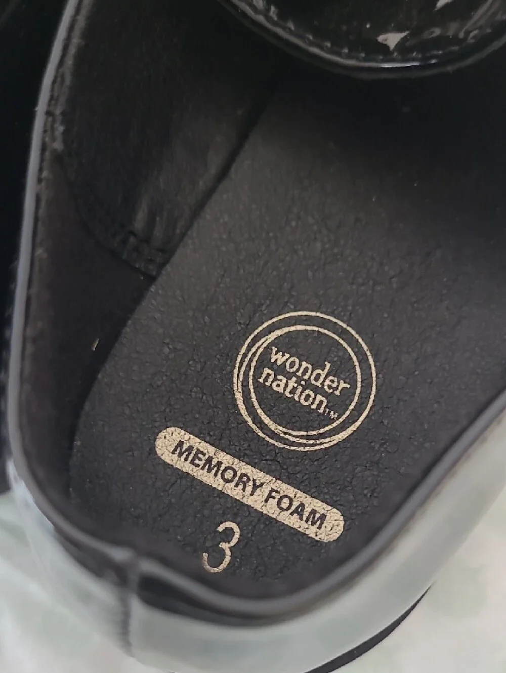 wonder nation Black Patent Loafers with Gold Trim